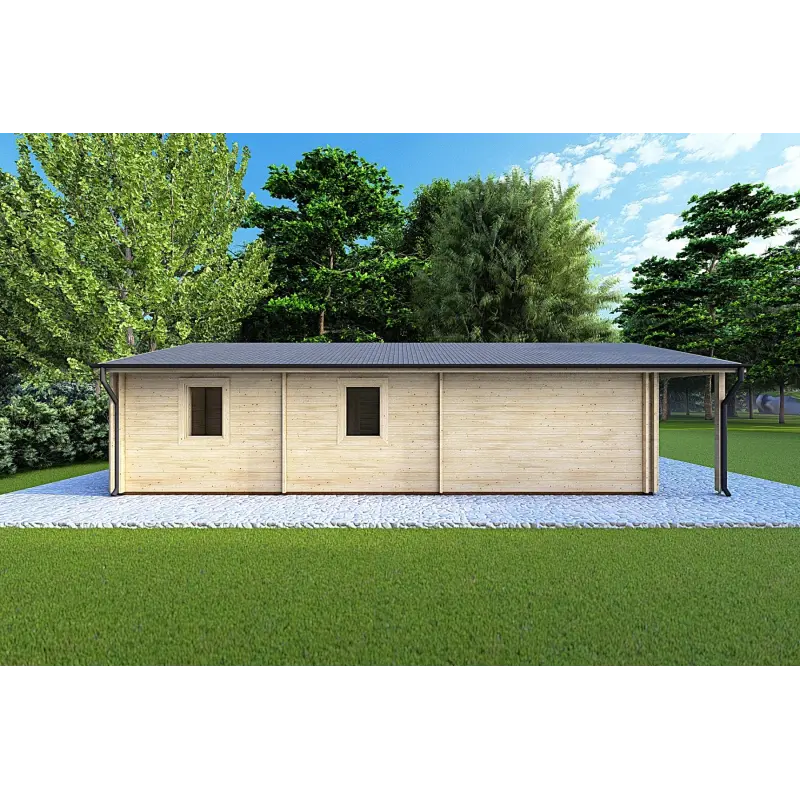 Casa in legno coibentata ALMA 6x11 44/100/44 mm, lato destro
