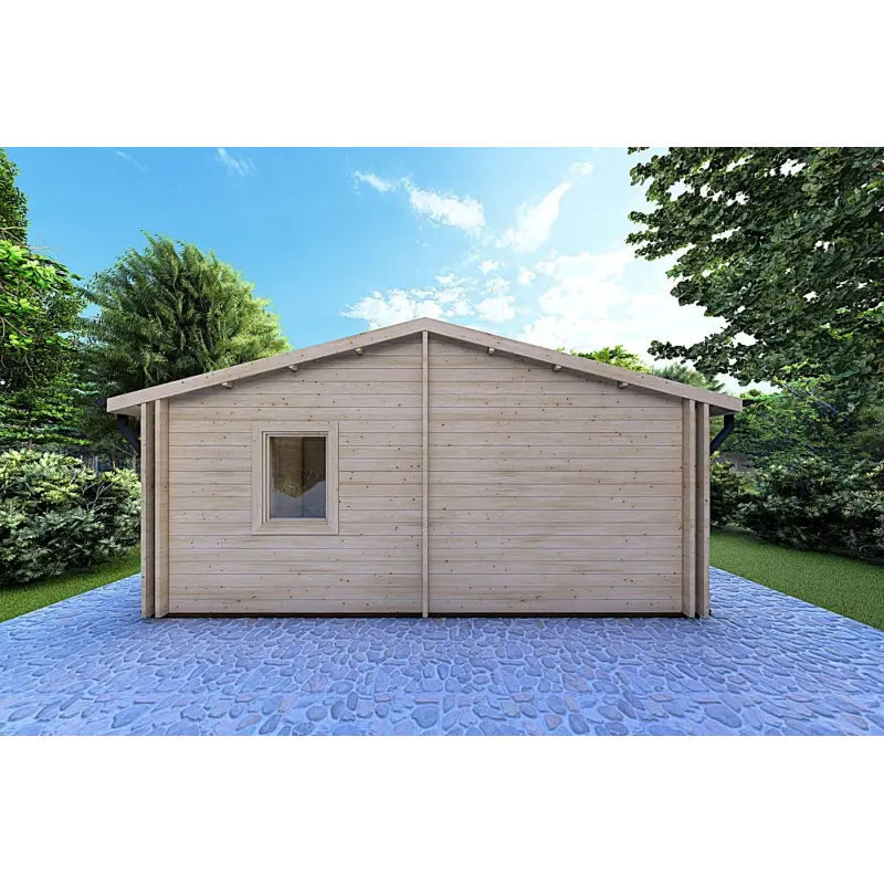 Casa in legno coibentata ALMA 6x11 44/100/44 mm, retro