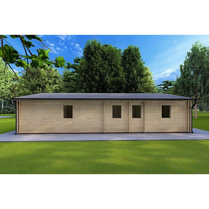 Casa coibentata in legno ALMA 6x12 44/10/44 mm, lato sinistro