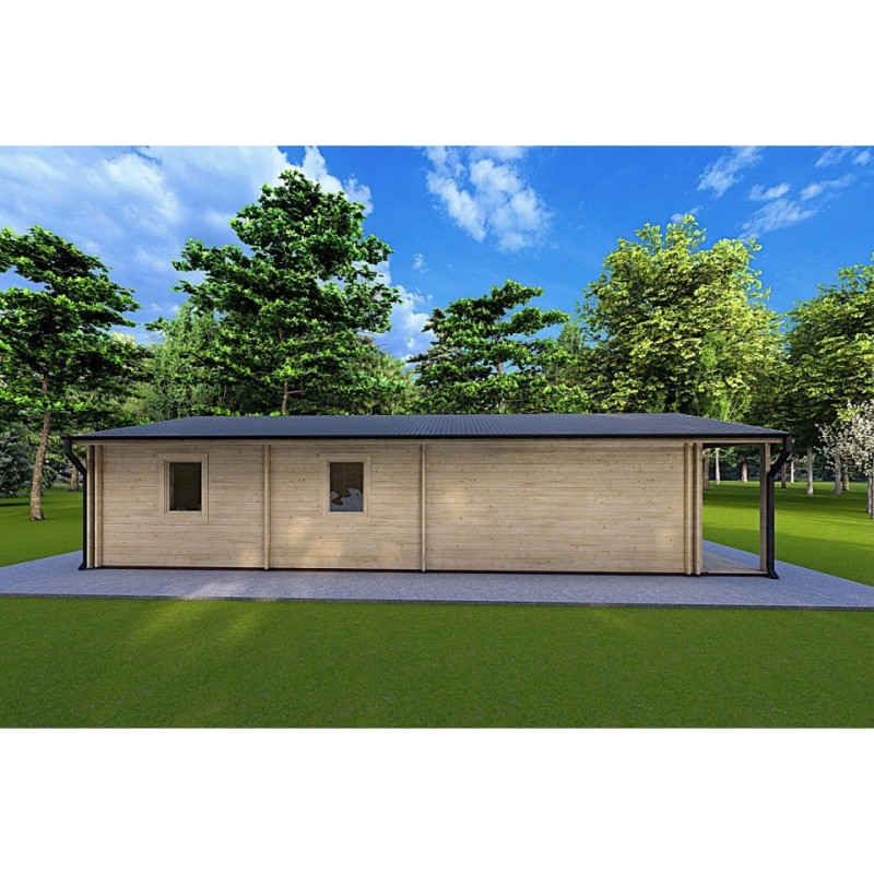 Casa coibentata in legno ALMA 6x12 44/10/44 mm, lato destro