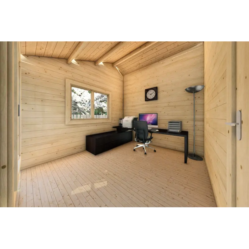 Casa di legno coibentata NOEMI 10x6 44/100/44 mm, interno ufficio