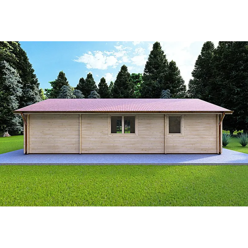 Casa di legno coibentata NOEMI 10x6 44/100/44 mm, retro