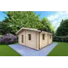 Casa in legno coibentata IRMA 5x6 44/100/44 mm, fronte lato destro