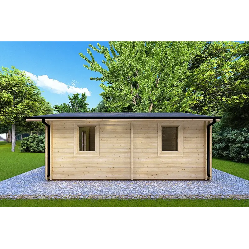 Casa in legno coibentata IRMA 5x6 44/100/44 mm, lato destro