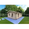 Casa coibentata in legno DALIA 6x8 44/100/44 mm, fronte lato destro