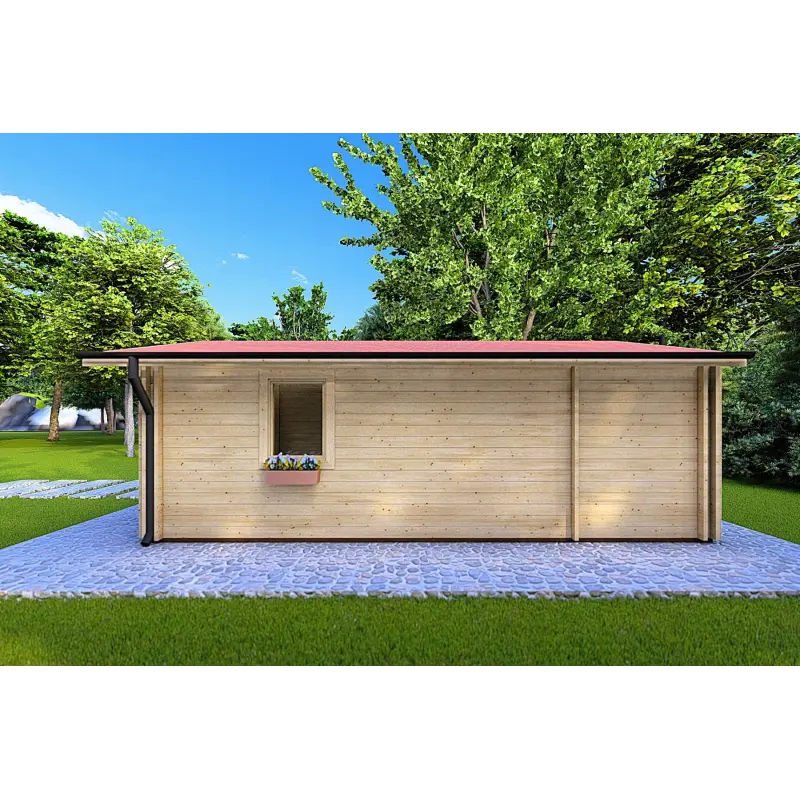 Casa coibentata in legno DALIA 6x8 44/100/44 mm, lato destro