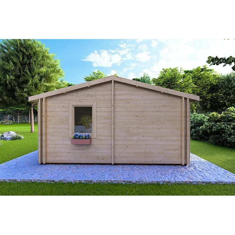 Casa coibentata in legno DALIA 6x8 44/100/44 mm, retro