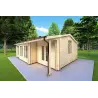Casa di legno coibentata ADELE 8x6 44/100/44 mm, fronte lato destro