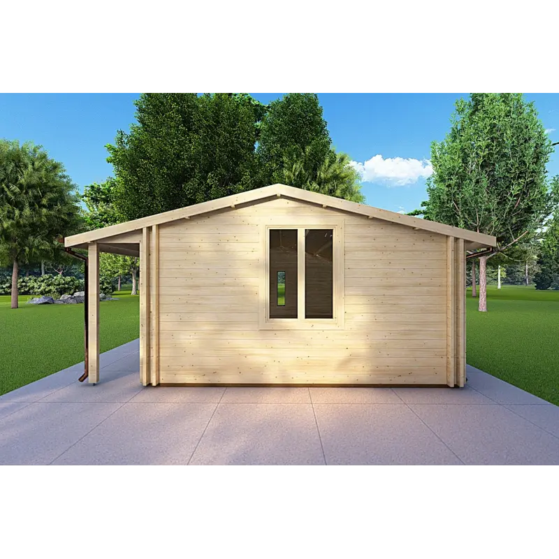 Casa di legno coibentata ADELE 8x6 44/100/44 mm, lato destro