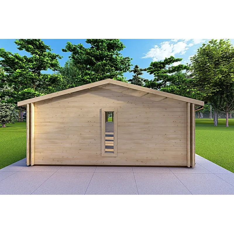 Casa di legno coibentata ADELE 8x6 44/100/44 mm, lato sinistro