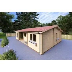 Casa coibentata in legno GIADA 10x7.20 44/100/44 mm, fronte lato destro