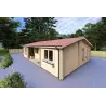 Casa coibentata in legno GIADA 10x7.20 44/100/44 mm, fronte lato destro
