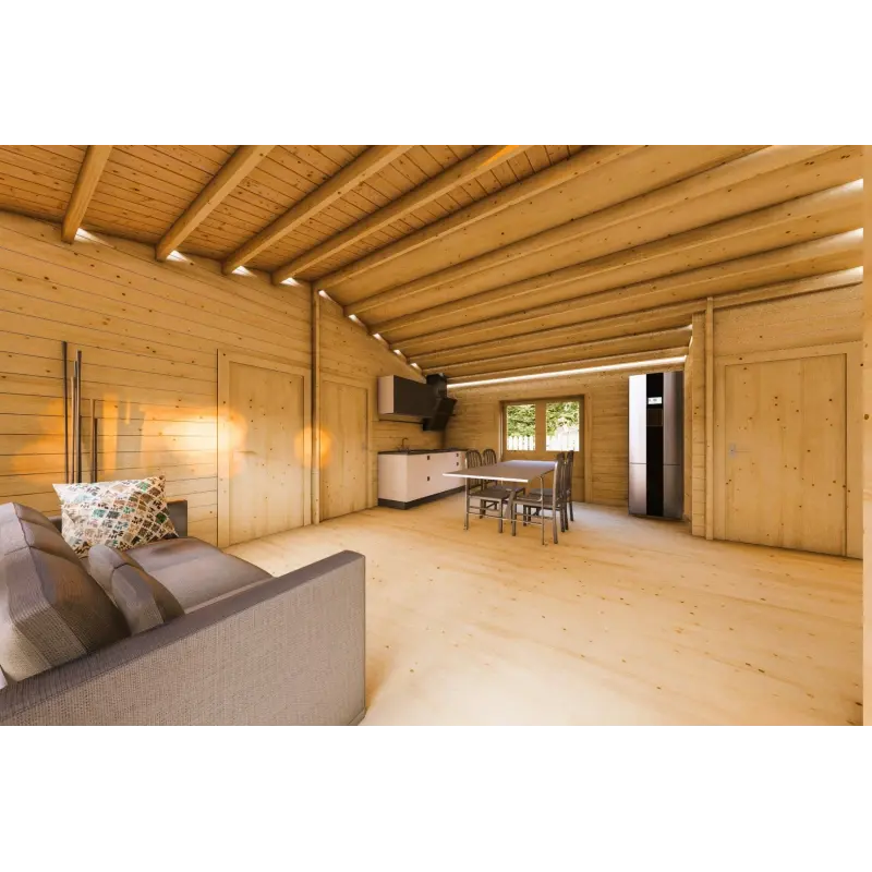 Casa coibentata in legno GIADA 10x7.20 44/100/44 mm, interno open space