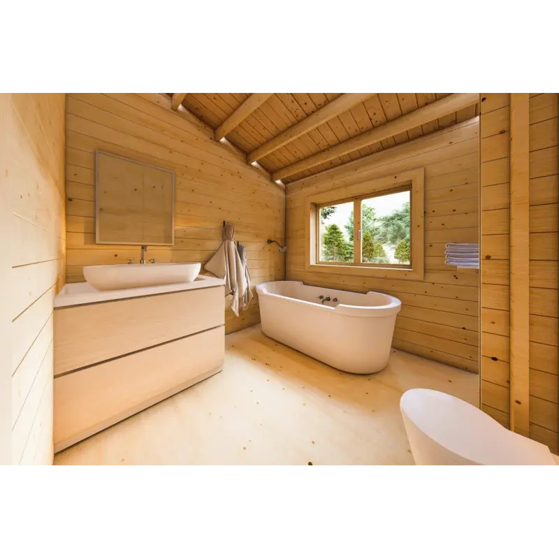 Casa coibentata in legno GIADA 10x7.20 44/100/44 mm, interno bagno