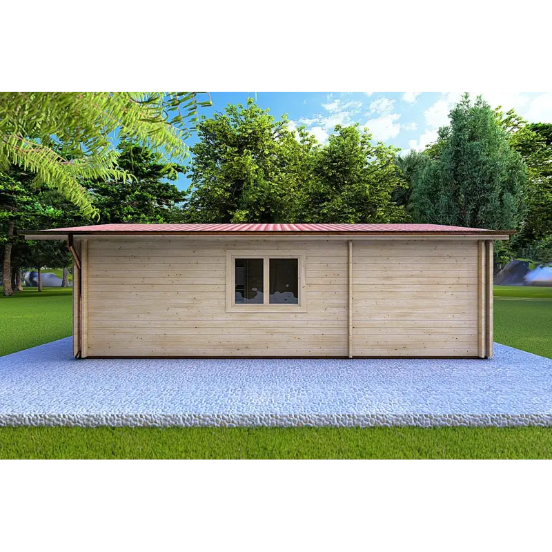 Casa di legno coibentata LARA 6x8 44/100/44 mm, lato destro