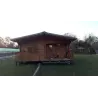 Casa di legno coibentata ELBA 6x6 44/100/44 mm, realizzazione vista frontale