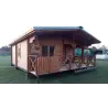 Casa di legno coibentata ELBA 6x6 44/100/44 mm, realizzazione fronte lato sinistro