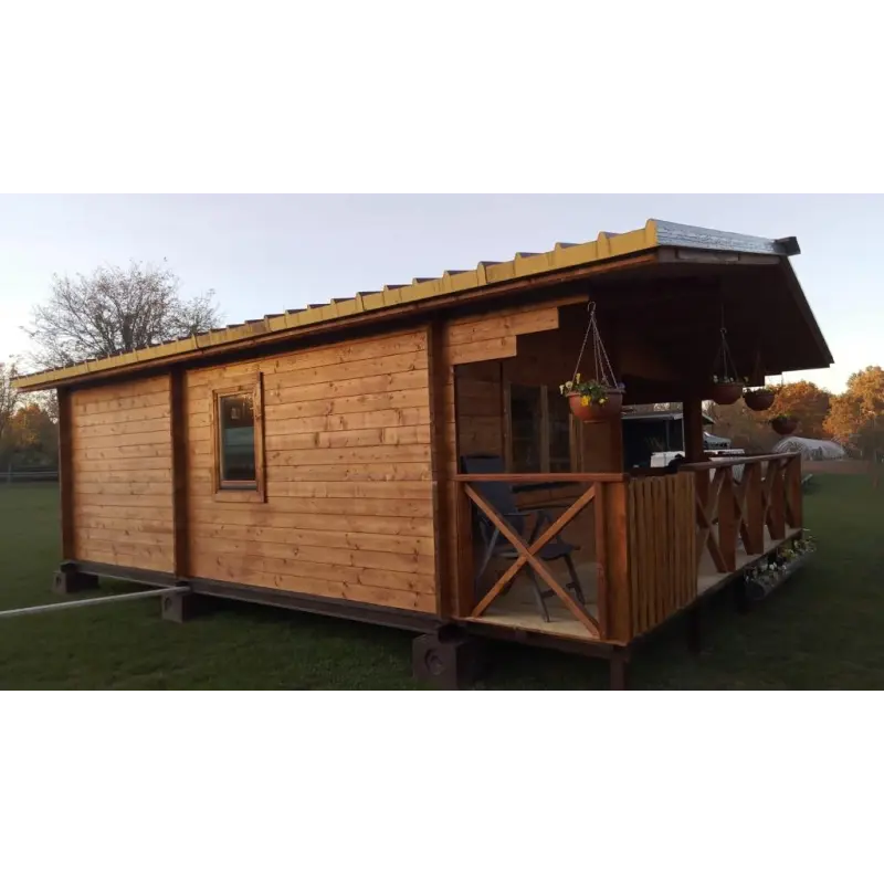 Casa di legno coibentata ELBA 6x6 44/100/44 mm, lato sinistro