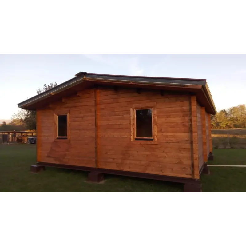 Casa di legno coibentata ELBA 6x6 44/100/44 mm, realizzazione retro