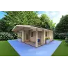 Casa di legno coibentata ELBA 6x6 44/100/44 mm, fronte lato destro