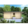 Casa di legno coibentata ELBA 6x6 44/100/44 mm, lato sinistro