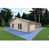 Casa in legno coibentata NIZZA 8x14.5 44/100/44 mm, fronte lato destro