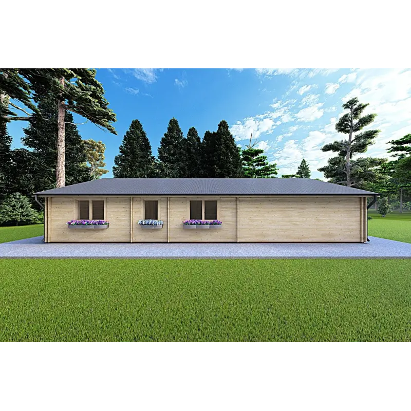 Casa in legno coibentata NIZZA 8x14.5 44/100/44 mm, lato destro