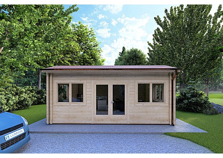 Casa coibentata CAMILLA 5.5x4.2 44/100/44 mm, vista frontale