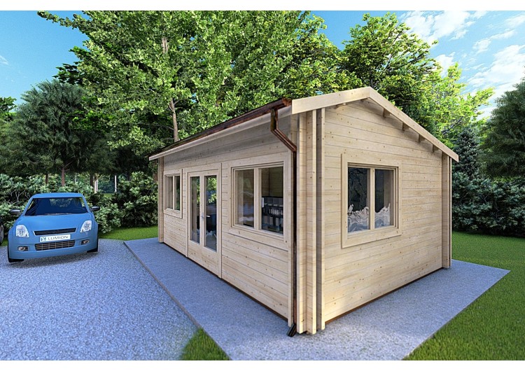 Case in legno coibentata CAMILLA 6x4.2 44/100/44 mm, fronte lato destro