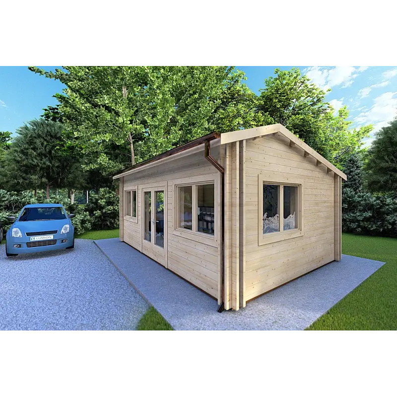 Case in legno coibentata CAMILLA 6x4.2 44/100/44 mm, fronte lato destro
