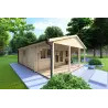 Casa in legno PERLA 6x6 44 mm, fronte lato sinistro