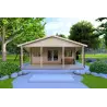 Casa in legno PERLA 6x6 44 mm, vista frontale