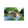 Casa in legno PERLA 6x6 44 mm, fronte lato destro