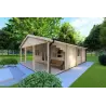Casa in legno PERLA 6x6 44 mm, fronte lato destro