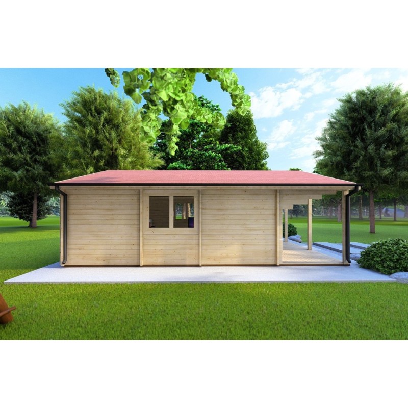 Casa in legno PERLA 6x6 44 mm, lato sinistro