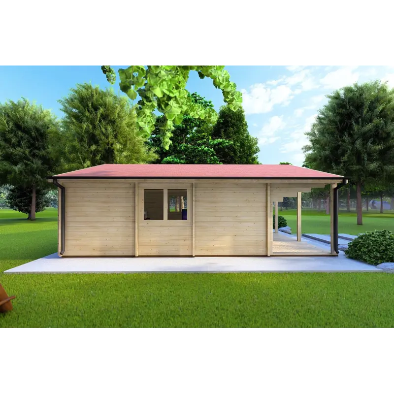 Casa in legno PERLA 6x6 44 mm, lato sinistro