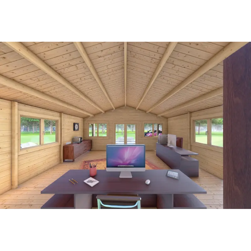 Casa in legno PERLA 6x6 44 mm, interno soggiorno