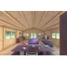 Casa in legno PERLA 6x6 44 mm, interno soggiorno