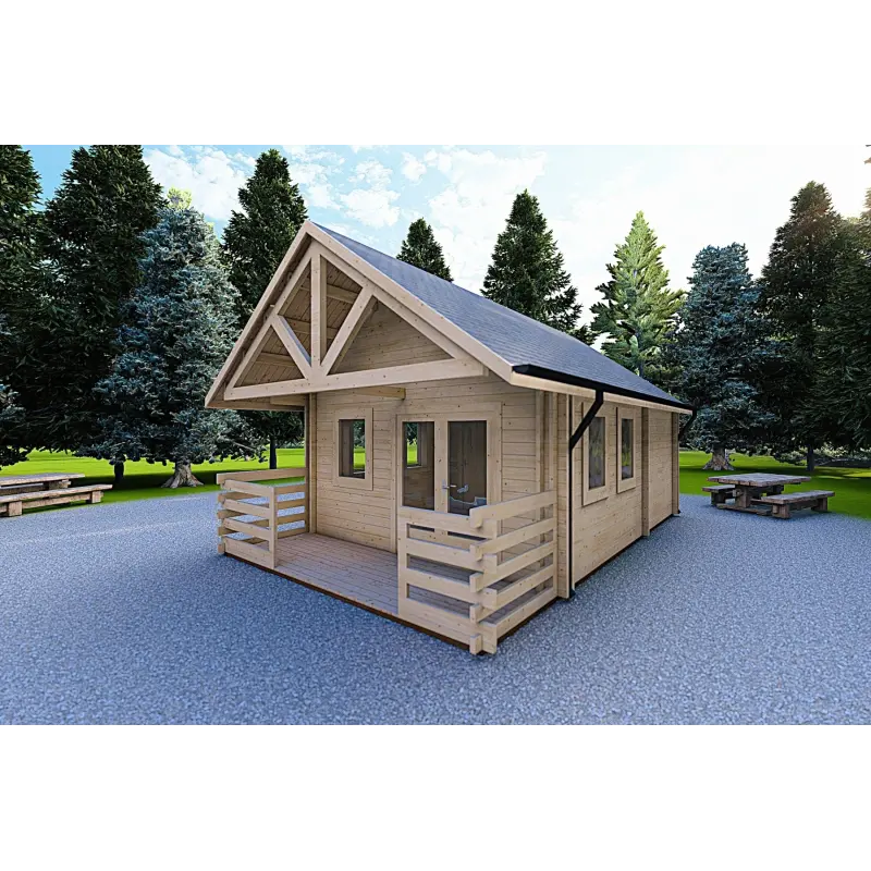 Casa di legno coibentata con mezzanino e terrazza GAIA 33.30 m² 44/100/44 mm, piano fondazione