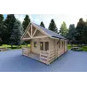 Casa di legno coibentata con mezzanino e terrazza GAIA 33.30 m² 44/100/44 mm, piano fondazione
