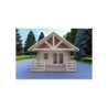 Casa di legno coibentata con mezzanino e terrazza GAIA 33.30 m² 44/100/44 mm, vista frontale