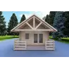 Casa di legno coibentata con mezzanino e terrazza GAIA 33.30 m² 44/100/44 mm, vista frontale