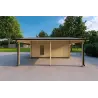Garage di legno SINGOLO con tettoia 3x6 44mm, lato destro