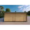 Garage di legno SINGOLO con tettoia 3x6 44mm, lato sinistro