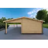 Garage di legno SINGOLO con tettoia 3x6 44mm, retro