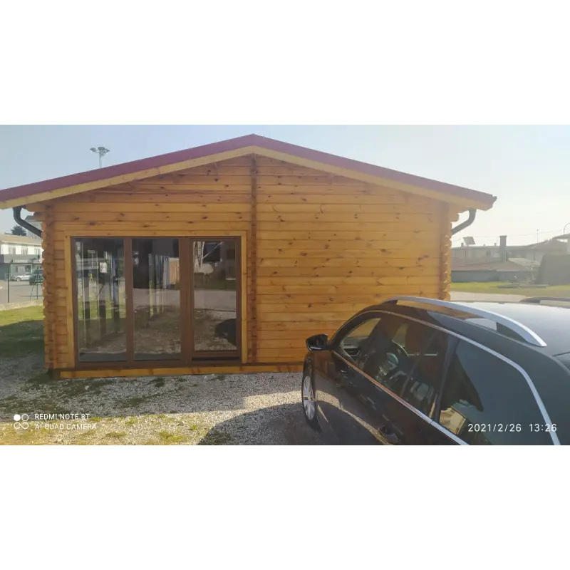 Casa in legno AUGUSTA 8x6 60 mm, realizzazione lato destro