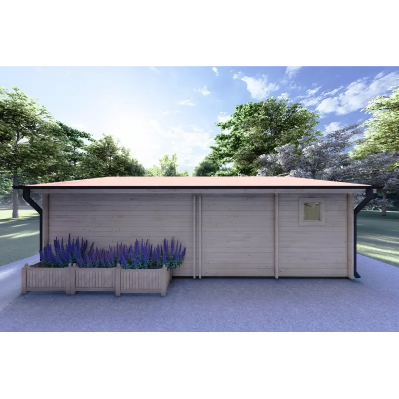 Casa in legno AUGUSTA 8x6 60 mm, retro
