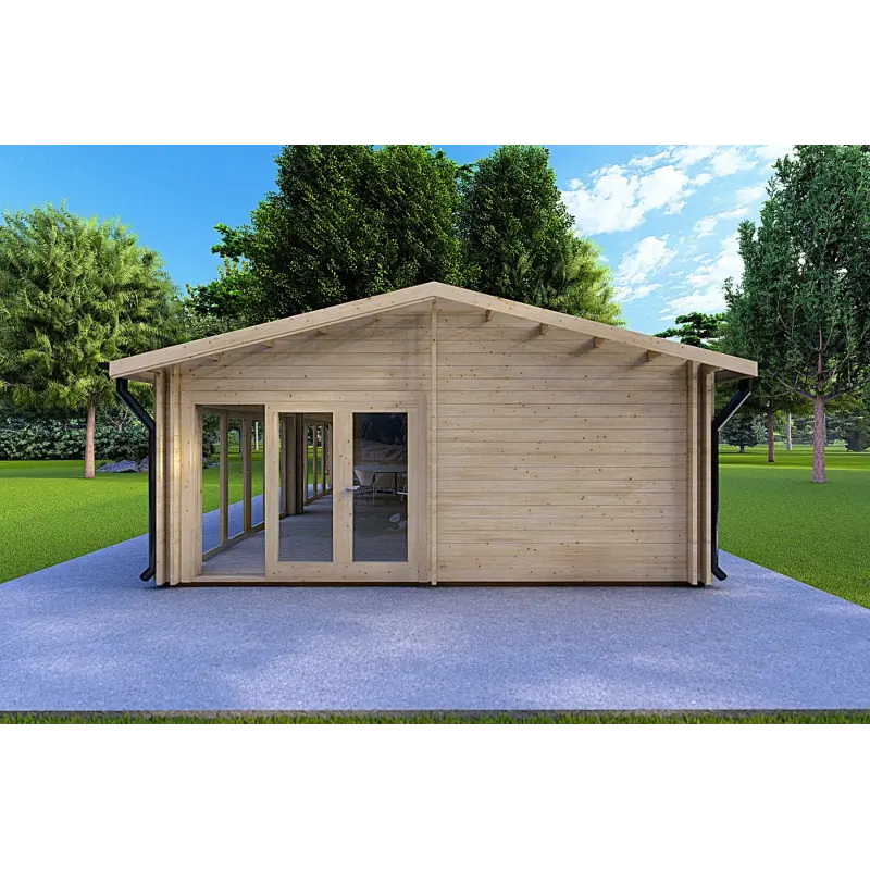 Casa coibentata AUGUSTA 8x6 44/100/44 mm, lato destro