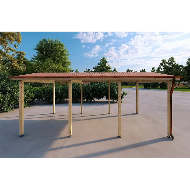 Tettoia auto di legno 6x3, lato destro