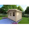 Casa in legno da giardino CHIARA 4x3 44mm, fronte lato destro